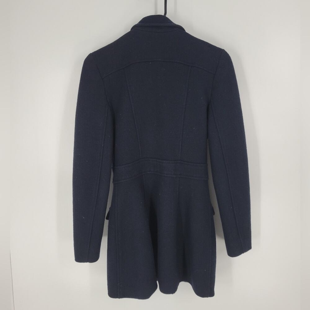 Omo Norma Kamali Navy Button Down Pocket Wool Silk Coat 8 - Picture 5 of 9